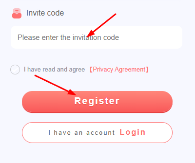 Create Yoswin account on mobile phone